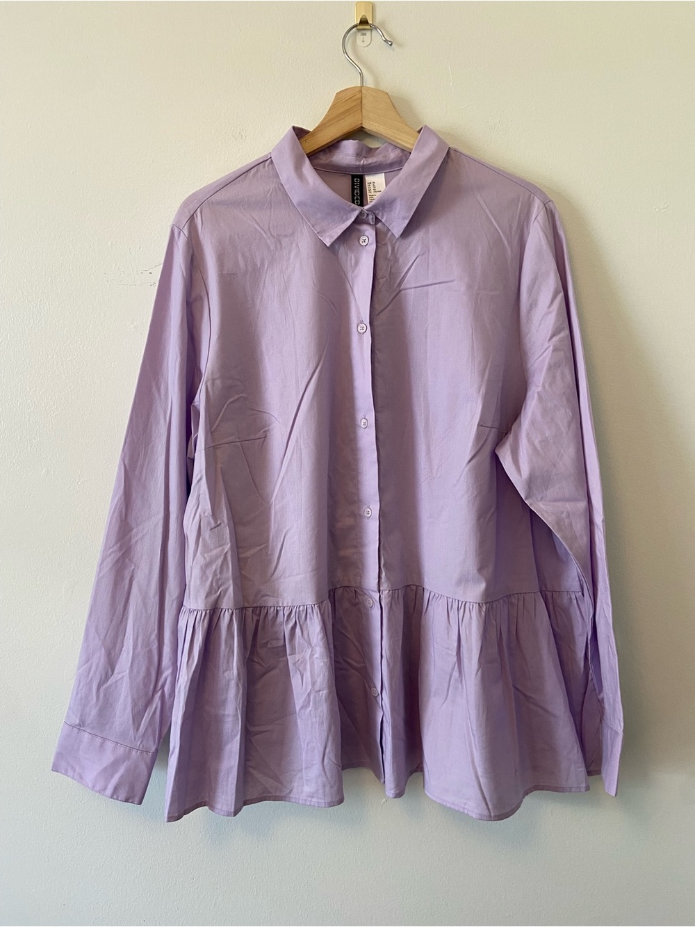 H&M Lilac Peplum Poplin Shirt